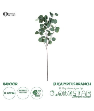 GloboStar® Artificial Garden EUCALYPTUS BRANCH 20258 Τεχνητό Διακοσμητικό Κλαδί Ευκάλυπτου Π27 x Υ93cm